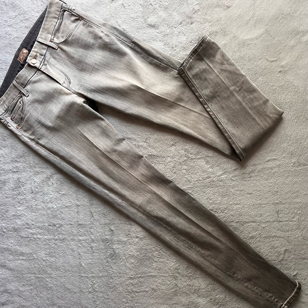 Mother The Looker High-Rise Skinny Jeans Dark Moon Magic Distressed Gray